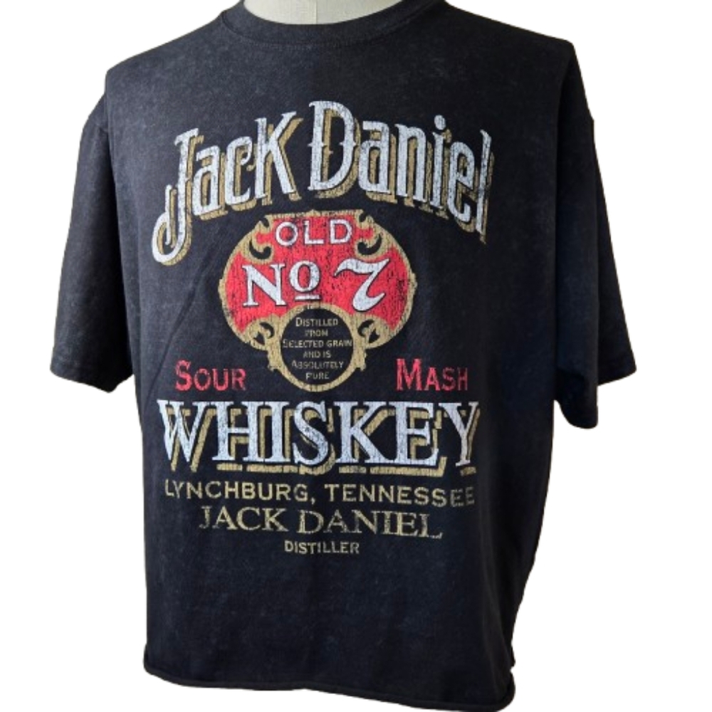 Jack Daniels Cropped Graphic Tee Black 2X